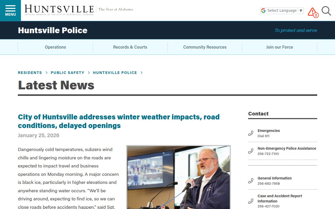 Huntsville Police Department website