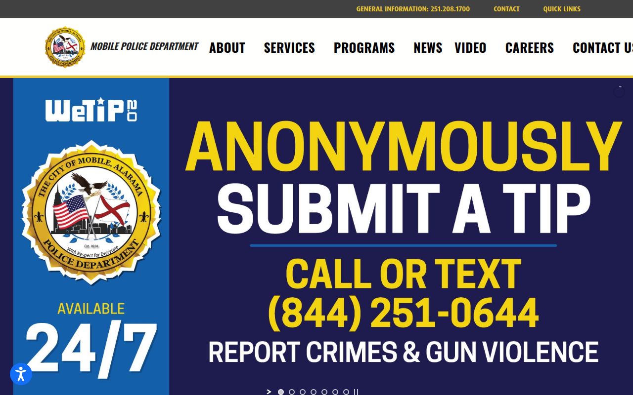 Mobile Police Department website