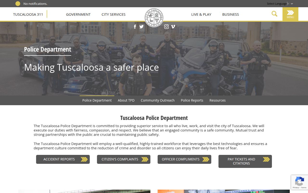 Tuscaloosa Police Department website