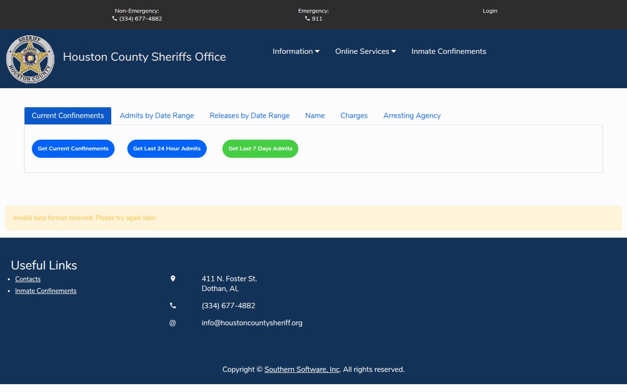 Houston County Alabama booking search for recent bookings